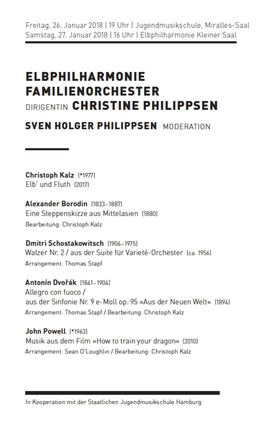 26. und 27.01.2018: Das Familienorchester der Elbphilharmonie 