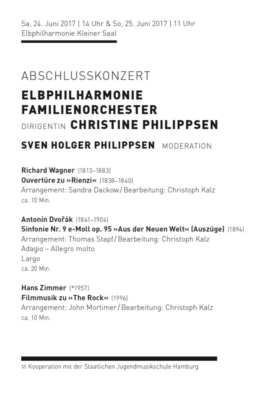 24. und 25.06.2017: Das Familienorchester der Elbphilharmonie